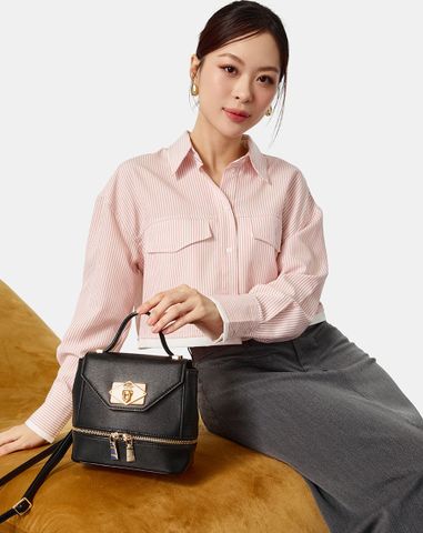  Balo Nắp Gập Phối Khoá Kéo Trang Trí 