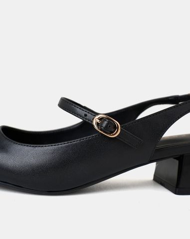  Giày Cao Gót Slingback Gót Vuông Có Khoá 
