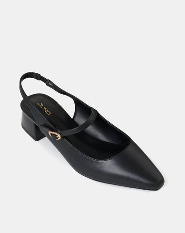 Giày Cao Gót Slingback Gót Vuông Có Khoá 