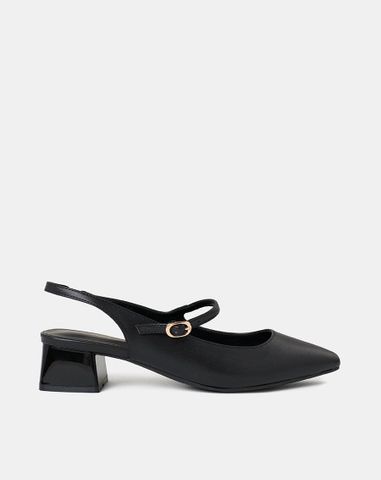  Giày Cao Gót Slingback Gót Vuông Có Khoá 