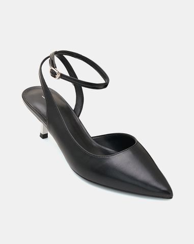  Giày Cao Gót Pump Hở Gót Quai Cổ Chân 