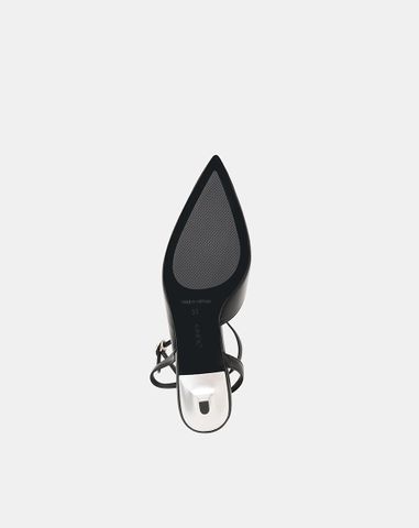  Giày Cao Gót Pump Hở Gót Quai Cổ Chân 