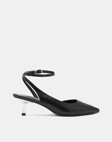  Giày Cao Gót Pump Hở Gót Quai Cổ Chân 