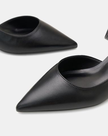  Giày Cao Gót Pump Hở Gót Quai Cổ Chân 