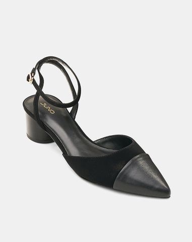  Giày Cao Gót Slingback Phối Toe Cap 