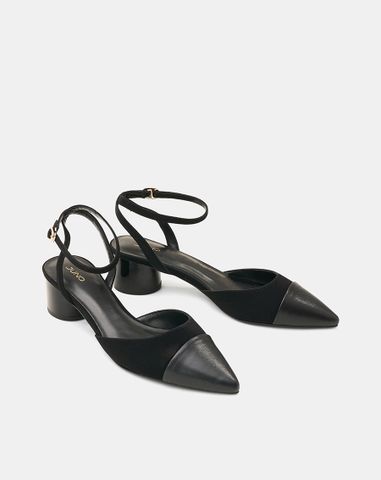  Giày Cao Gót Slingback Phối Toe Cap 