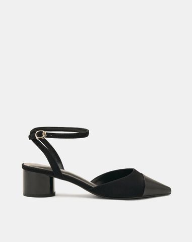  Giày Cao Gót Slingback Phối Toe Cap 
