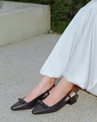  Giày Cao Gót Slingback Gót Vuông 