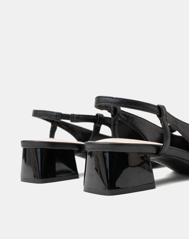  Giày Cao Gót Slingback Gót Vuông 
