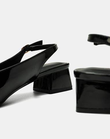  Giày Cao Gót Slingback Đắp Mũi Chéo 