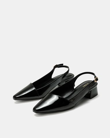  Giày Cao Gót Slingback Đắp Mũi Chéo 