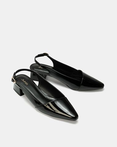  Giày Cao Gót Slingback Đắp Mũi Chéo 