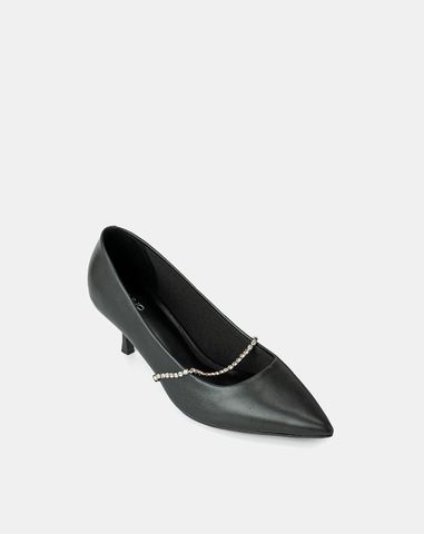  Giày Cao Gót Phối Dây Khóa Trang Trí 