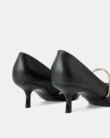  Giày Cao Gót Phối Dây Khóa Trang Trí 