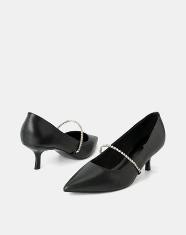  Giày Cao Gót Phối Dây Khóa Trang Trí 