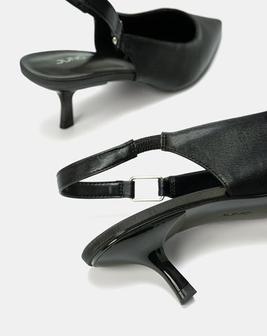 Giày Cao Gót Slingback Phối Khóa Trang Trí 