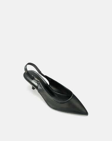  Giày Cao Gót Slingback Phối Khóa Trang Trí 