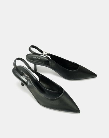  Giày Cao Gót Slingback Phối Khóa Trang Trí 