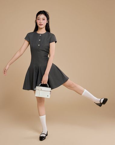  Giày Cao Gót Cao Gót Bít Mũi Phối Cap 