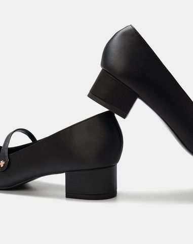  Giày Cao Gót Cao Gót Bít Mũi Phối Cap 