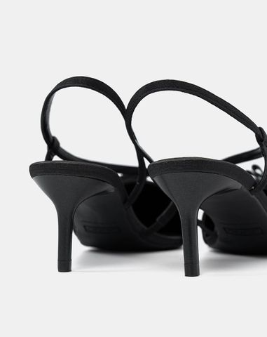  Giày Cao Gót Slingback Phối Nơ Trang Trí 