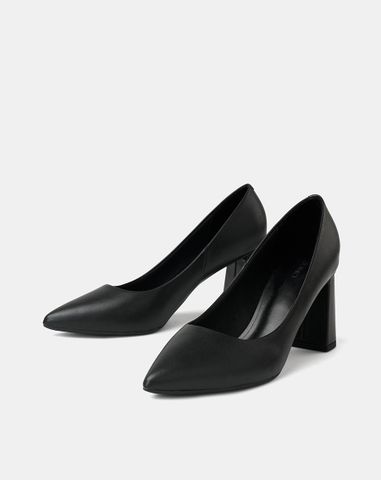  Giày Cao Gót Pump Gót Trụ Mũi Nhọn 