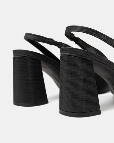  Giày Cao Gót Slingback Gót Trụ 