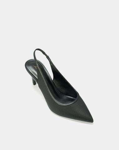  Giày Cao Gót Slingback Phối Chất Liệu Đan 