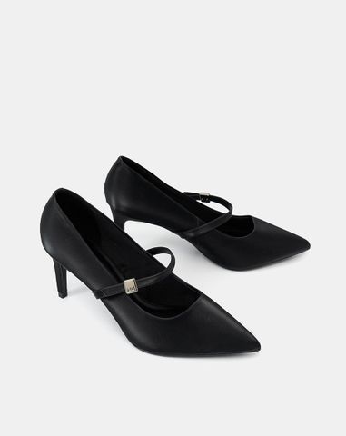  Giày Cao Gót Pump Gót Thanh Phối Quai Trang Trí 