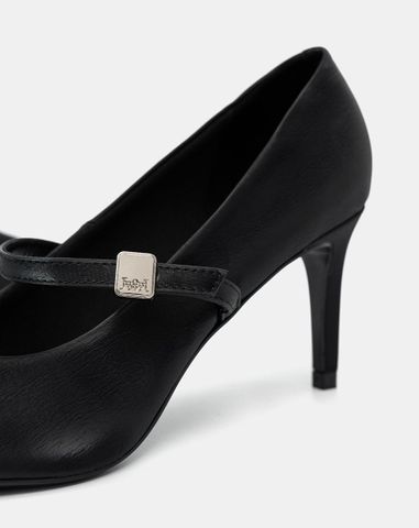  Giày Cao Gót Pump Gót Thanh Phối Quai Trang Trí 