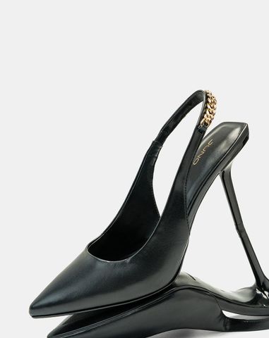  Giày Cao Gót Slingback Phối Xích 