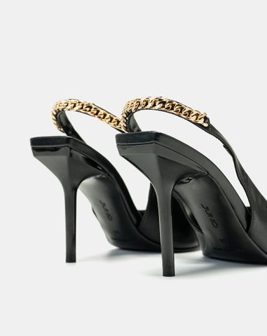  Giày Cao Gót Slingback Phối Xích 