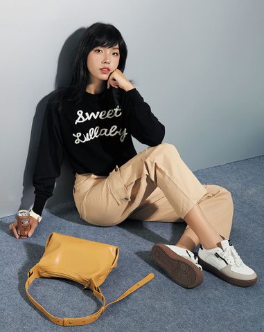  Áo dệt kim oversized tay dài 