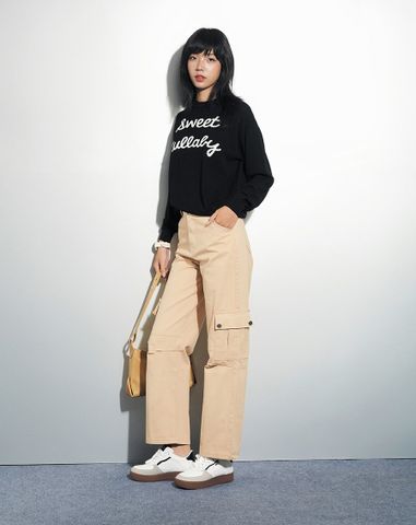  Áo dệt kim oversized tay dài 