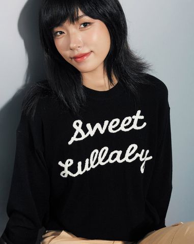  Áo dệt kim oversized tay dài 