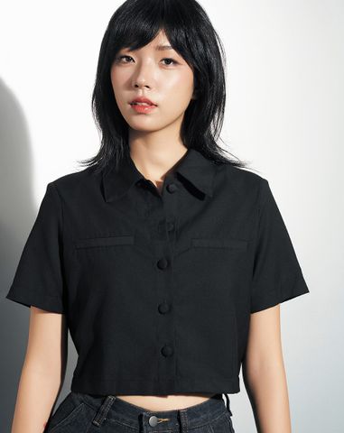  Áo Sơmi tay ngắn dáng crop 