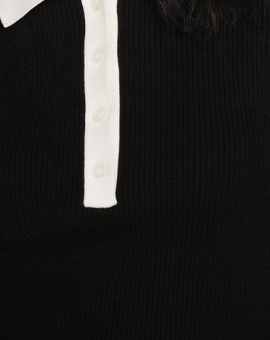  Áo polo dệt kim cổ phối màu 