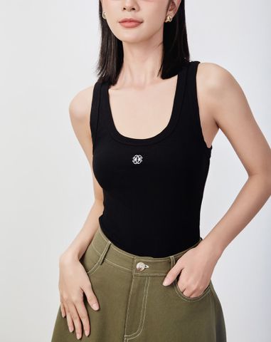  Áo thun tanktop thêu chữ J cách điệu 