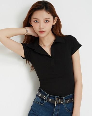  Áo thun cổ polo form ôm 