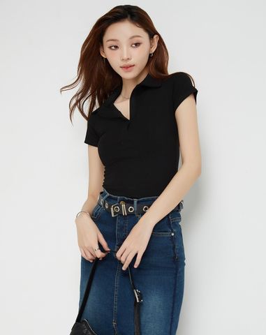  Áo thun cổ polo form ôm 