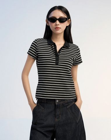  Áo thun polo sọc ngang 