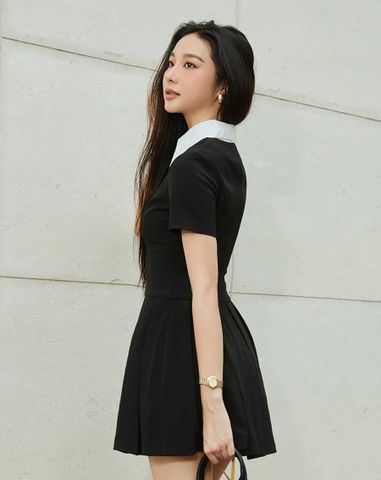  Đầm Mini phối cổ sơmi 