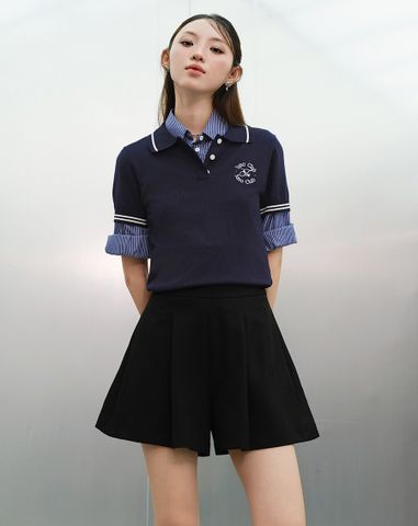  Quần short ống A xếp ly 