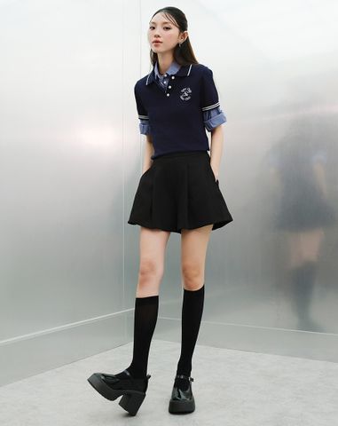  Quần short ống A xếp ly 