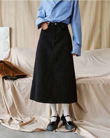  Chân Váy Denim midi form A 