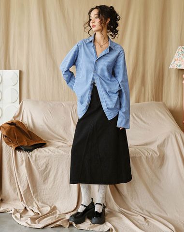  Chân Váy Denim midi form A 