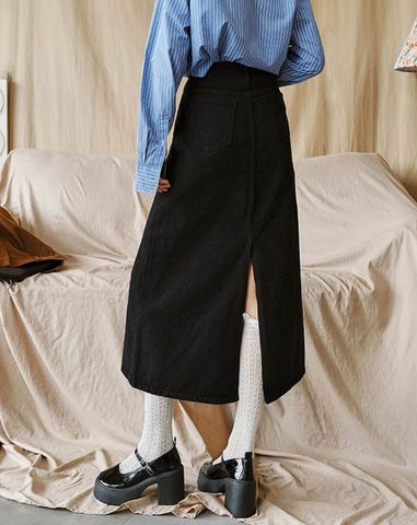  Chân Váy Denim midi form A 