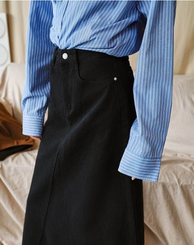  Chân Váy Denim midi form A 