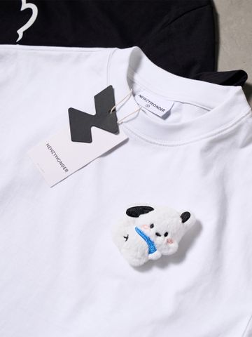  Áo thun unisex Newzy Wonder oversized 100% cotton đính bông hoa NZATH008 