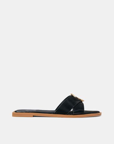 Giày Sandal Bệt Gắn Khoá Trang Trí 